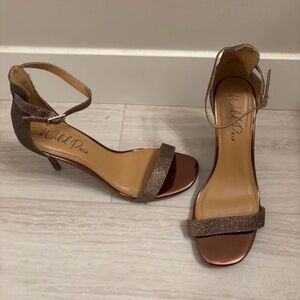 Wild Pair Women's Glitter Heels - Brown and Gold